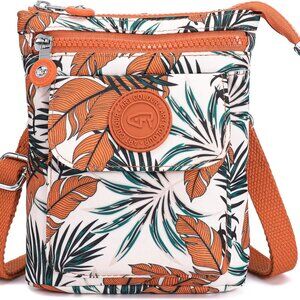 Stylish Heavy-Duty Nylon Fanny Pack - Perfect for Phone & Keys in Orange Leaf